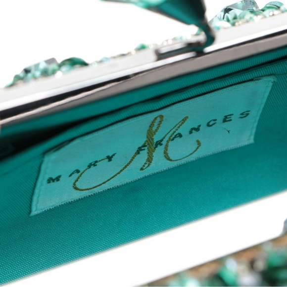 Mary Frances Teal Time 10-222 embellished clutch/shoulder bag - Picture 7 of 9